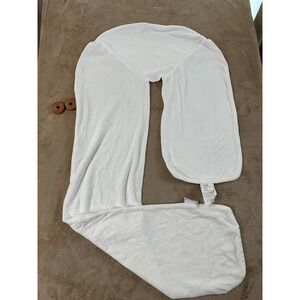 MedCline Therapeutic Body Pillow Case White Plush Replacement Cover J-Shape EUC